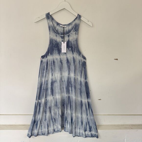 Z SUPPLY Tank Dress Cotton Jersey Medium Blue New Tie Dye Loungewear Coastal Fun - Picture 3 of 12